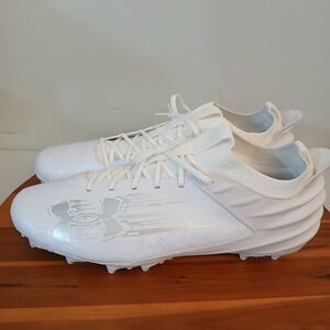 Under Armour Blur Smoke 2.0 Mens 16 White Football Cleats 3027978-101